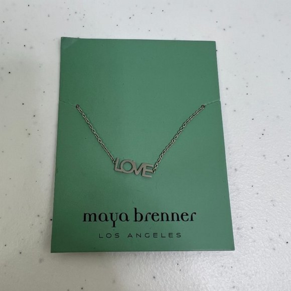 Maya Brenner Love Bracelet Chain Silver Tone Thin Dainty Minimalist Los Angeles‎
